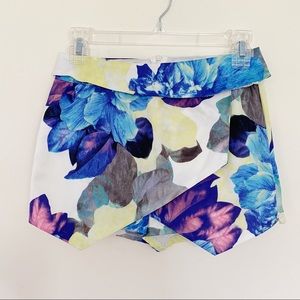Flower print shorts skirt